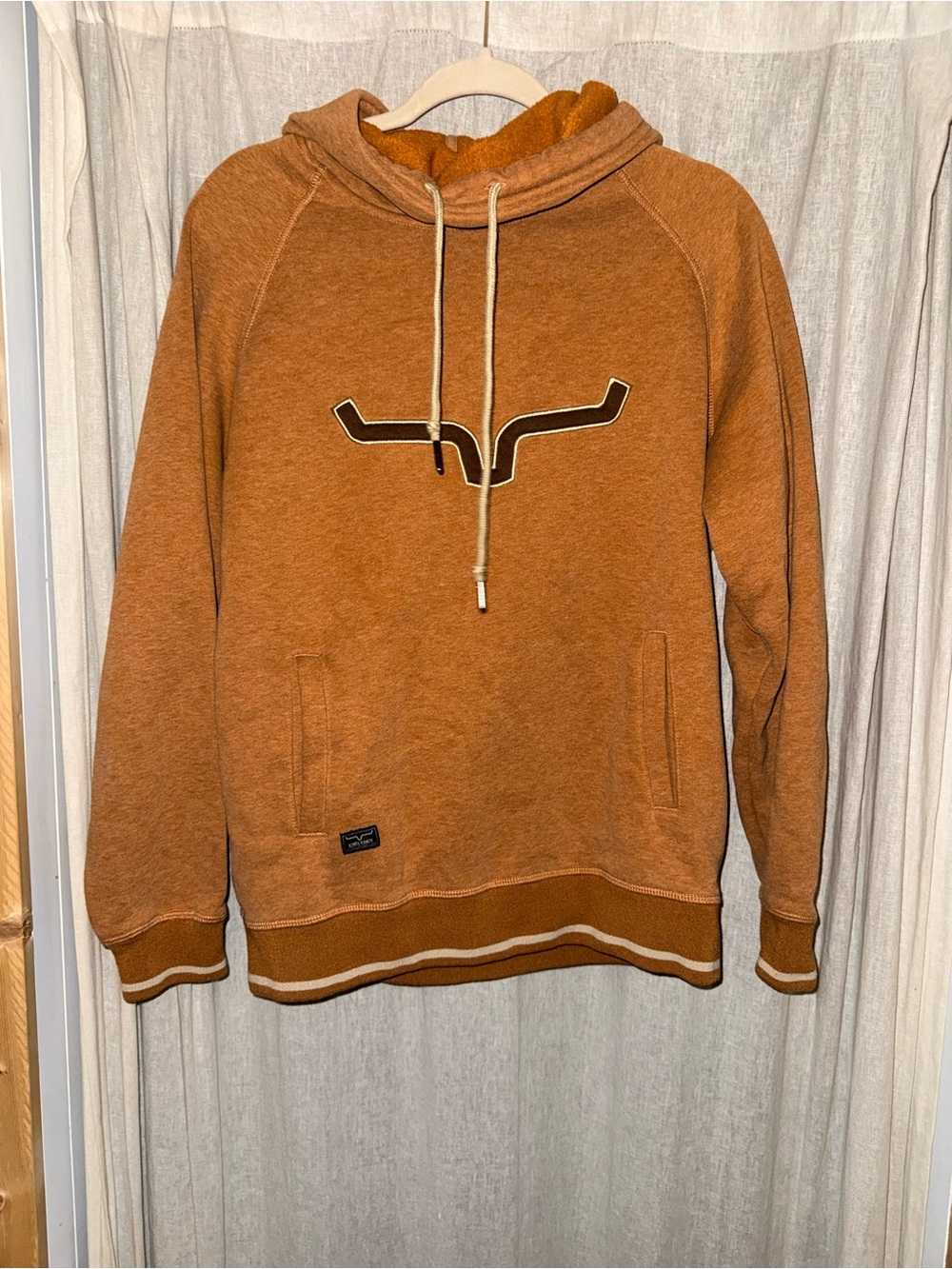 Rust Hooded Pullover Sweatshirt